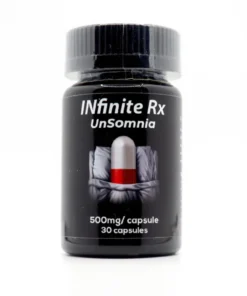INfinite Rx brand UnSomnia model specialty supplement container with a secure closure cap